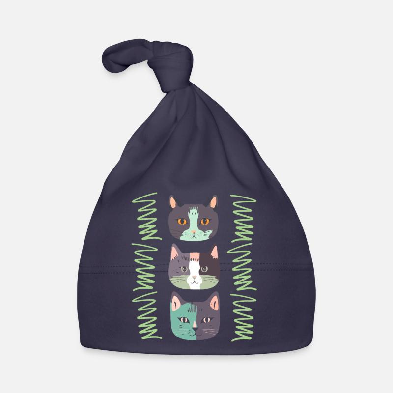 Tête De Chat, Trois Chats, Visages De Chat Bonnet bio Bébé