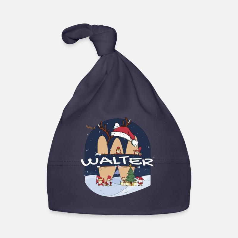 Impressionnant Walter nom w chapeau de père Noël dans le thème de Noël Bonnet bio Bébé