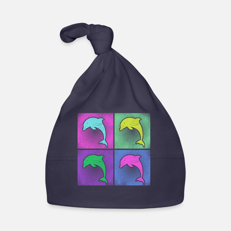 Dolphin Retro 80s 90s Vintage Baby Bio-Mütze
