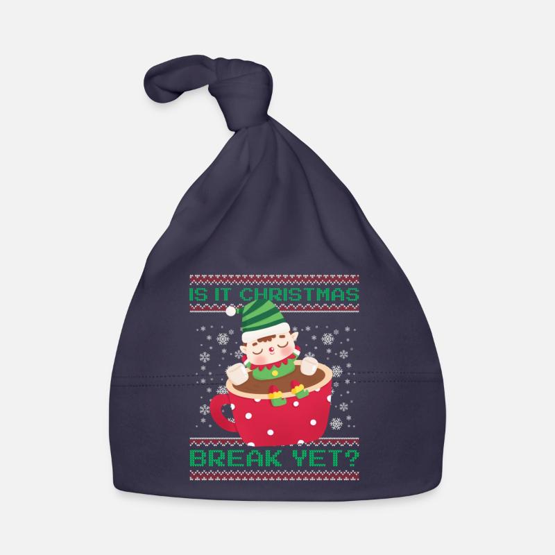 C’est déjà les vacances de Noël ? Professeur de diablotin de cacao - Bonnet bio Bébé - marine