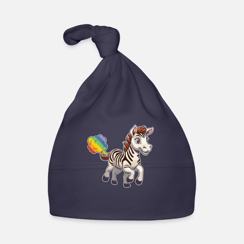 Zebra Regenbogen Regenbogenfurz Baby Bio-Mütze