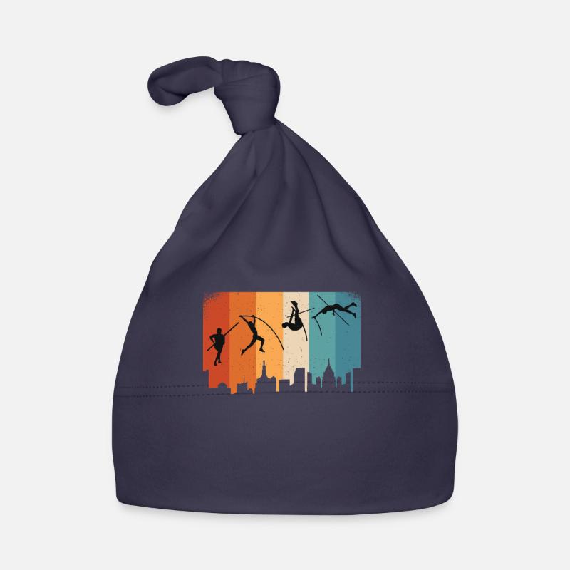 Athlète de saut à la perche Athlètes d’athlétisme Pôle d’athlète - Bonnet bio Bébé - marine