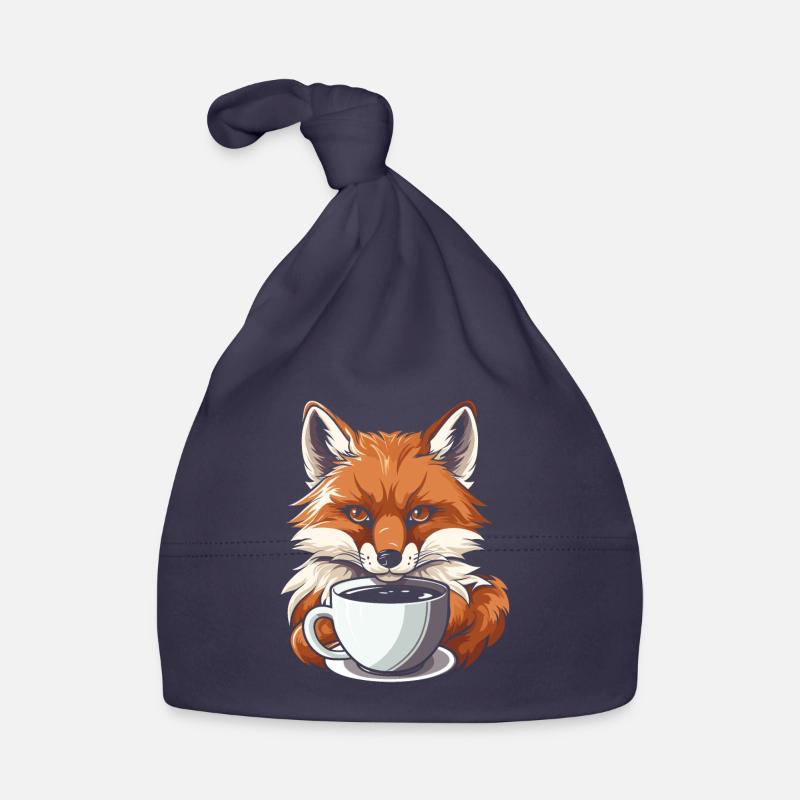 Fuchs Kaffee - Baby Bio-Mütze - Navy