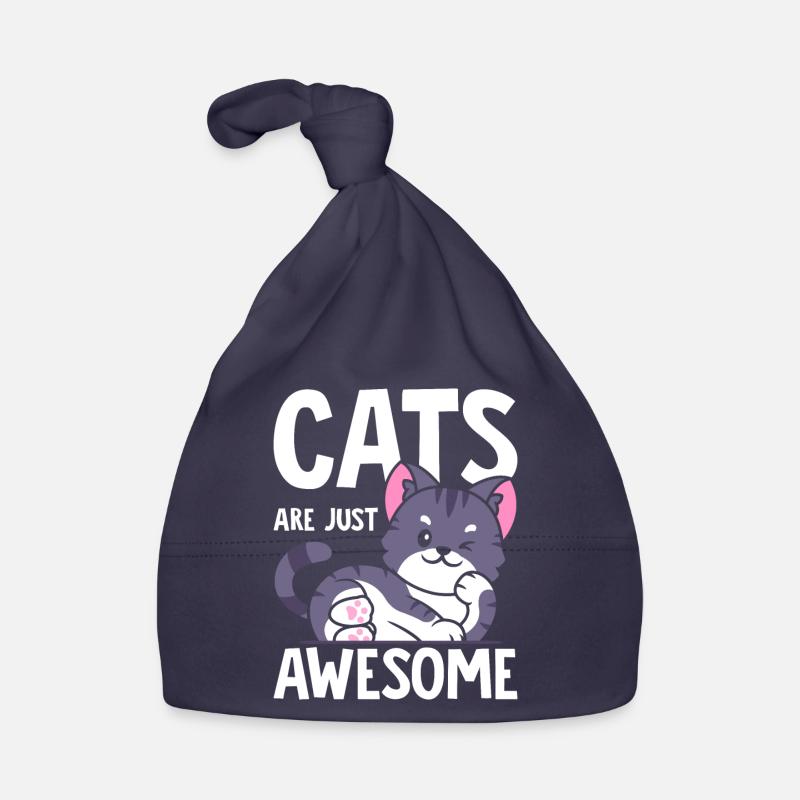 Les chats sont tout simplement géniaux - Bonnet bio Bébé - marine