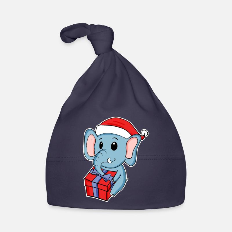Éléphant avec chapeau de Noël Bonnet bio Bébé