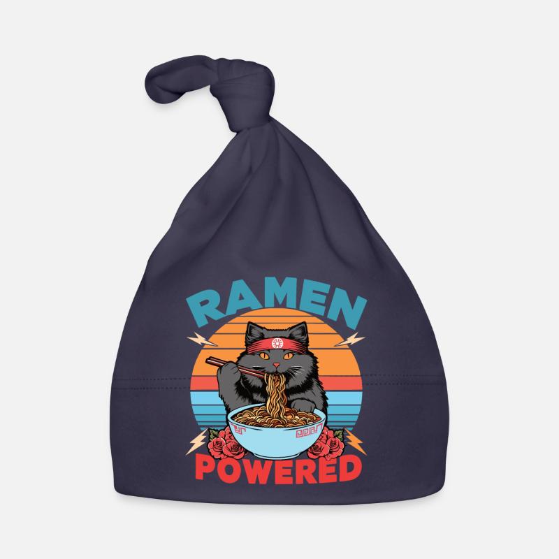Ramen Powered Cat , coloré Bonnet bio Bébé