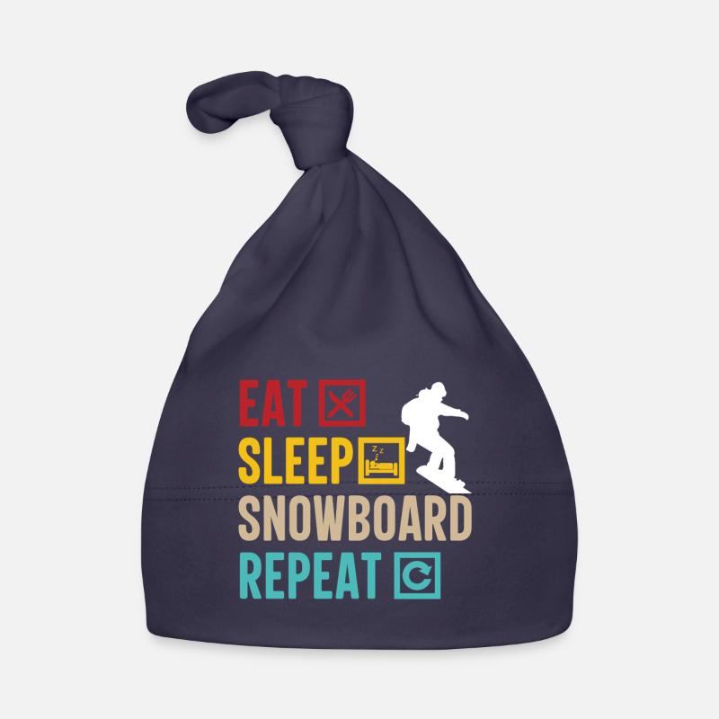 Eat Sleep Snowboard Repeat Baby Bio-Mütze