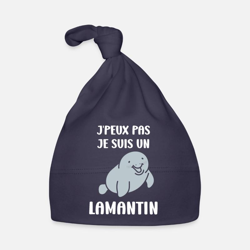 Drôle bébé minimaliste simple petit lamantin - Bonnet bio Bébé - marine