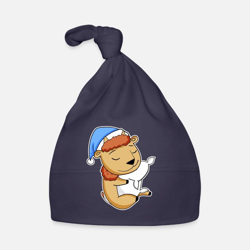 Bison with pillow and sleepy cap Organic Baby Cap