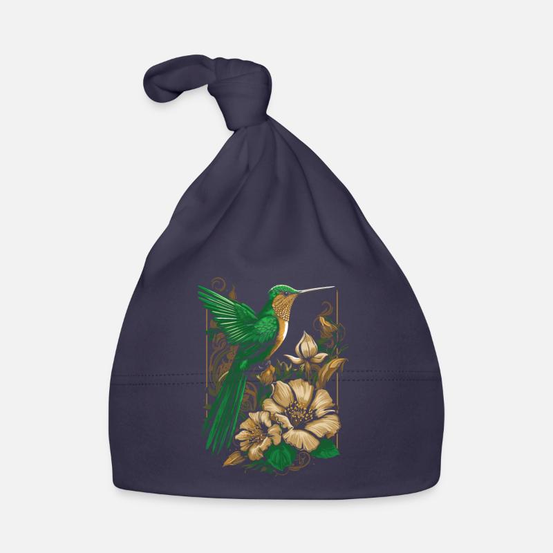 Colibri, Fleurs, Oiseau De Fleur Bonnet bio Bébé