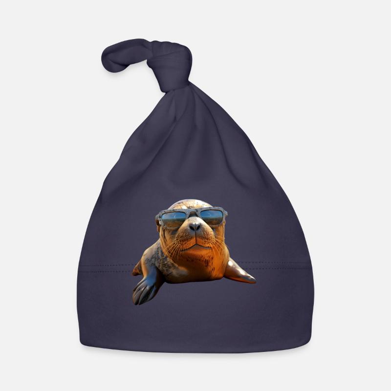 Phoque avec lunettes de soleil Phoque Morse Phoques mignons Bonnet bio Bébé