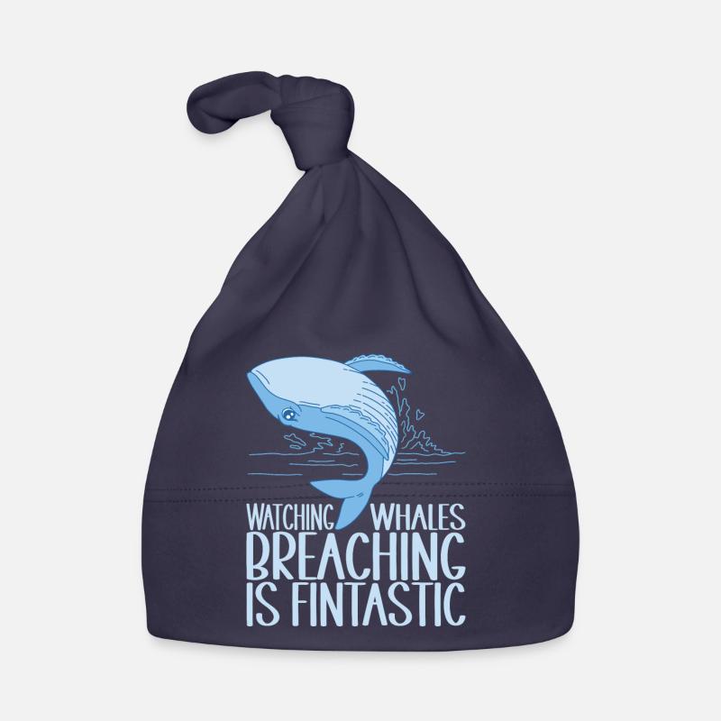 Baleines Baleine - Bonnet bio Bébé - marine