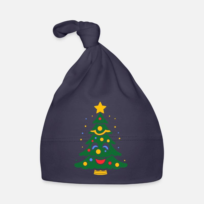 Petit sapin de noel - Bonnet bio Bébé - marine