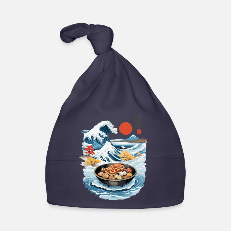 Japan Tea Time Ukiyo-E Retro Cake Artwork Organic Baby Cap