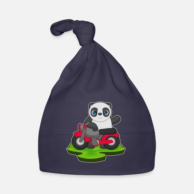 Moto Panda - Bonnet bio Bébé - marine
