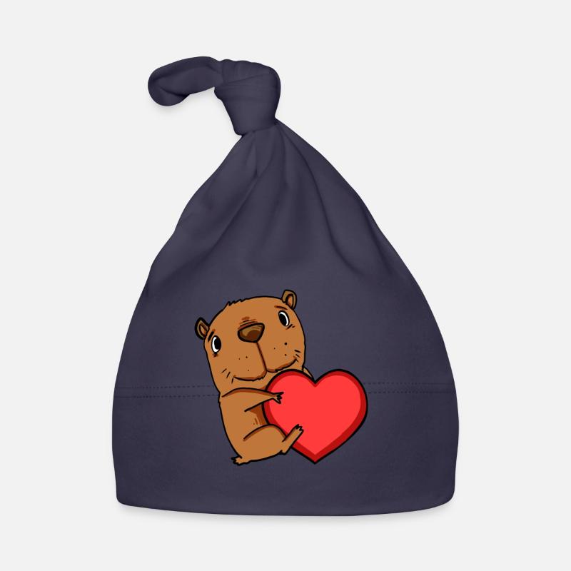 Capybara Capybara Amour du cœur Bonnet bio Bébé