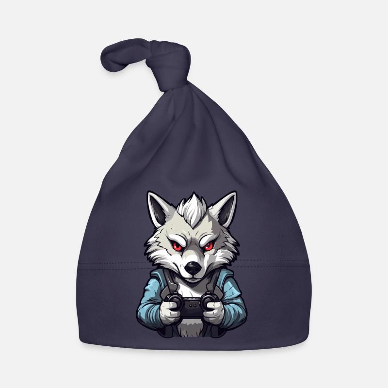 Cute Wolf Player Gaming Wolf Lover Organic Baby Cap