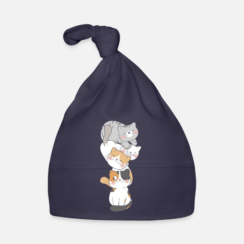 Cat Cute Kitty Stack Cats Anime Kawaii Organic Baby Cap