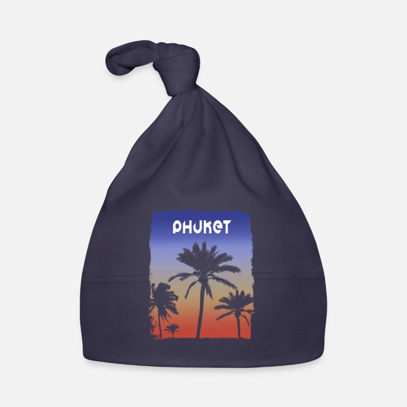 Phuket Thaïlande Coucher De Soleil Vacances Souvenir Palmier Bonnet bio Bébé