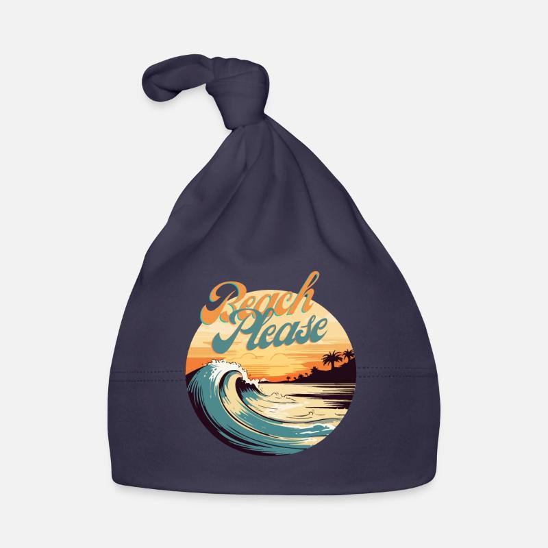 BeachPlease Retro Sunset Wave Baby Bio-Mütze