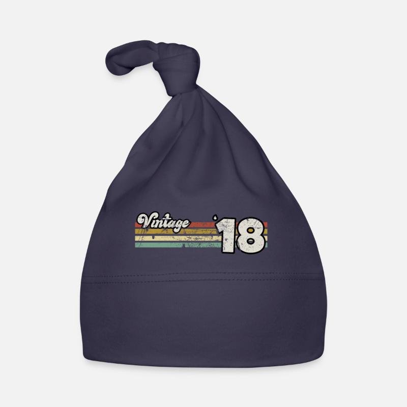 Rétro Anniversaire Né En 2018 Slogan Phrase Citation Bonnet bio Bébé