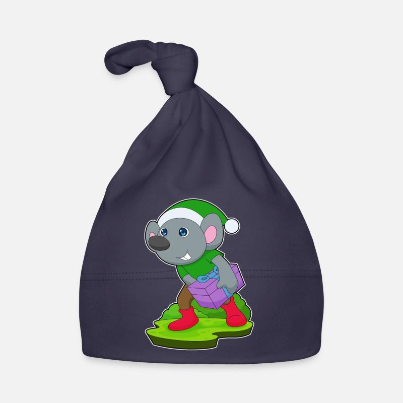 Mouse Christmas Package Organic Baby Cap