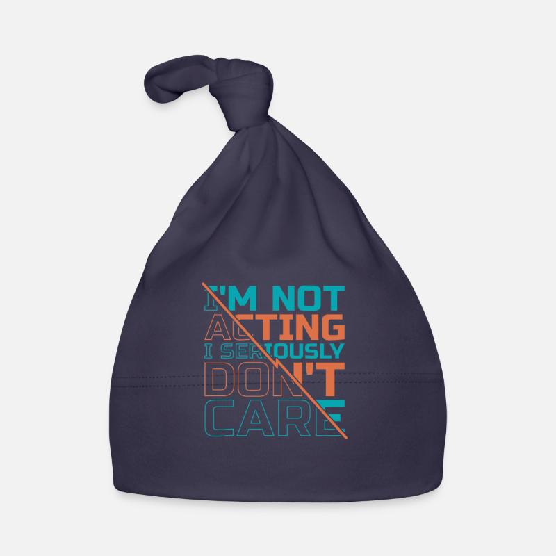 Black Humor I Don't Care Organic Baby Cap
