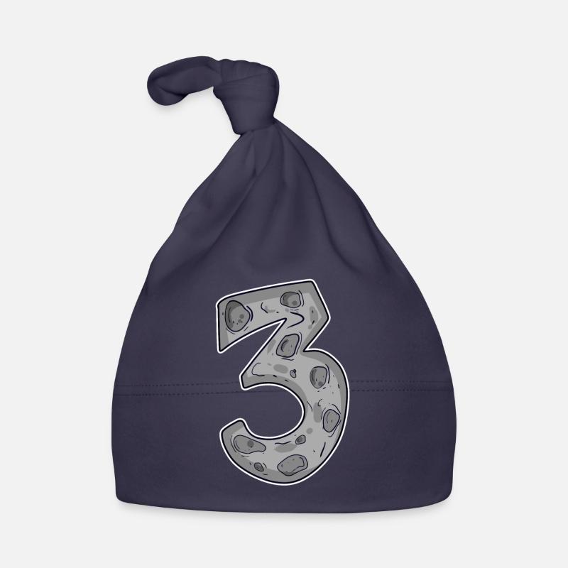 Trois - 3 - Numéro 3 - Numéro 3 - Bonnet bio Bébé - marine