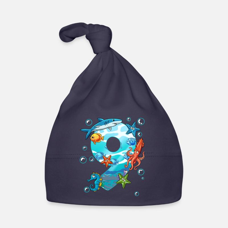 9e anniversaire créatures marines Bonnet bio Bébé