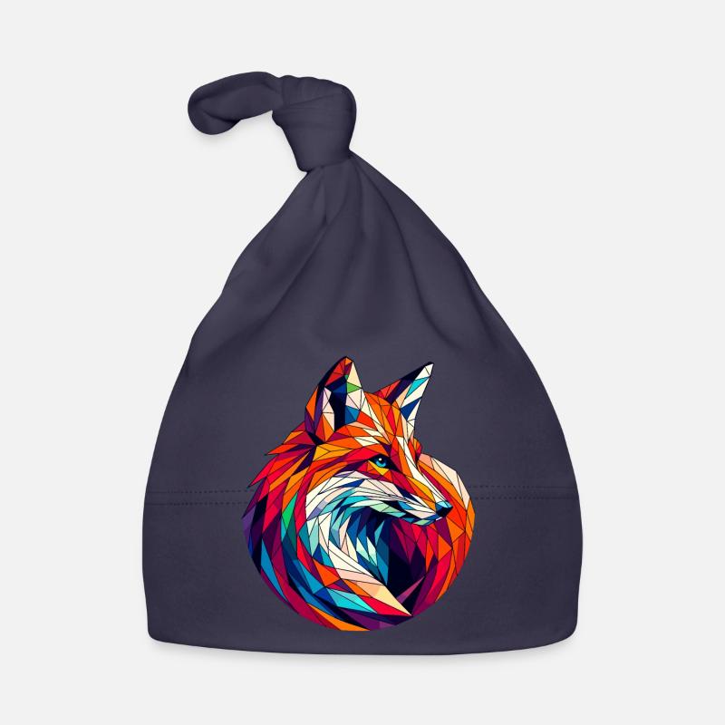 Fox in polygon illustration Organic Baby Cap