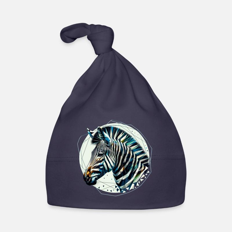 Zebra in polygon illustration Organic Baby Cap