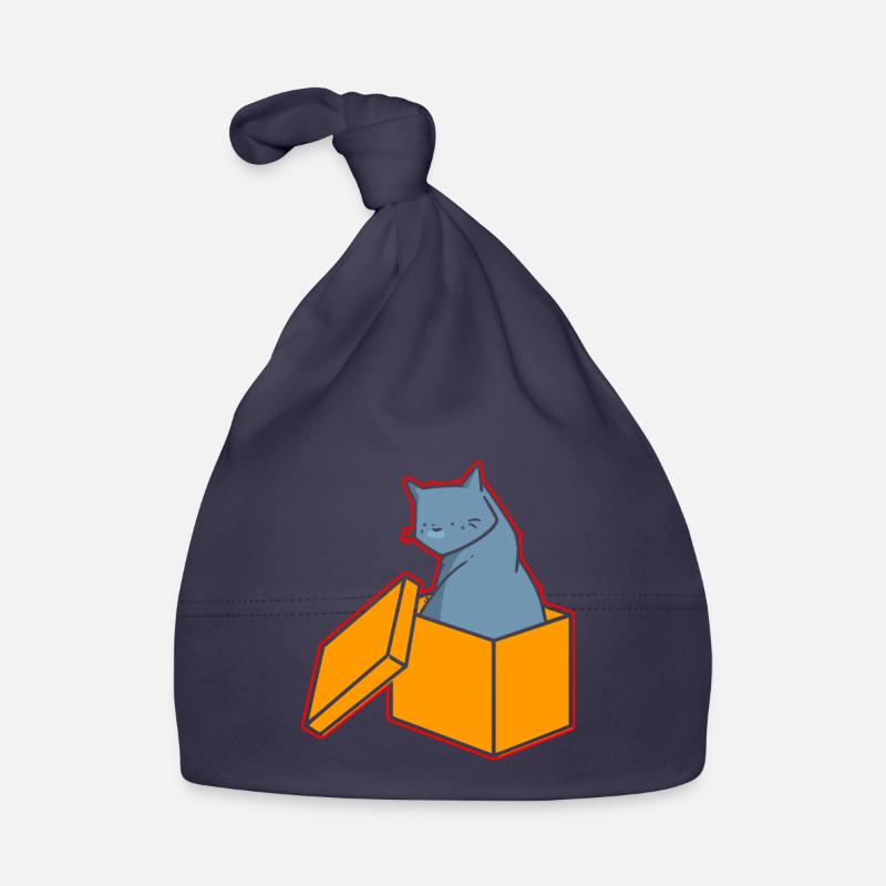 Chat En Boîte Rétro Mignon Amant De Chat Drôle Bonnet bio Bébé