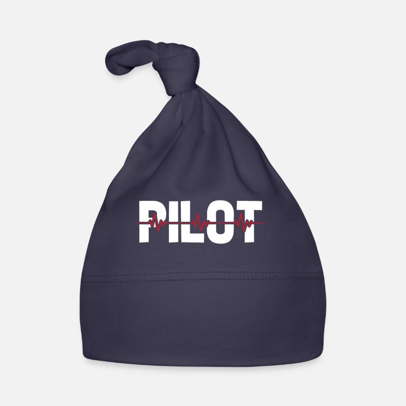 Airplane Pilot ECG Heartbeat Organic Baby Cap