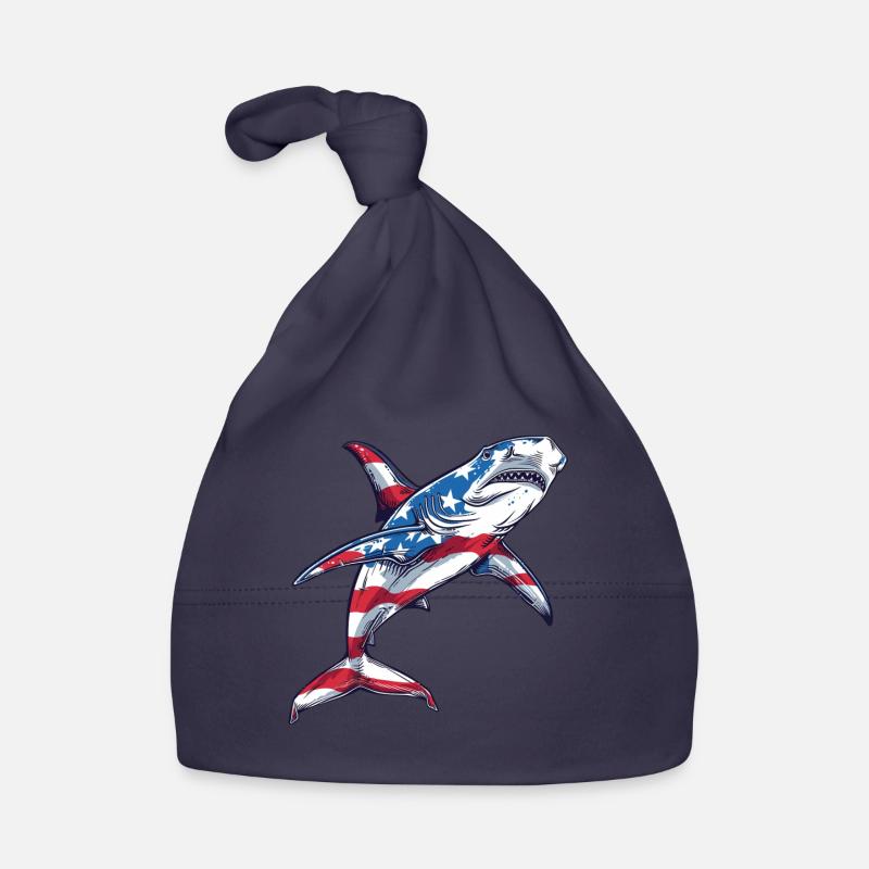 Requin-marteau drapeau américain 4 juillet Bonnet bio Bébé