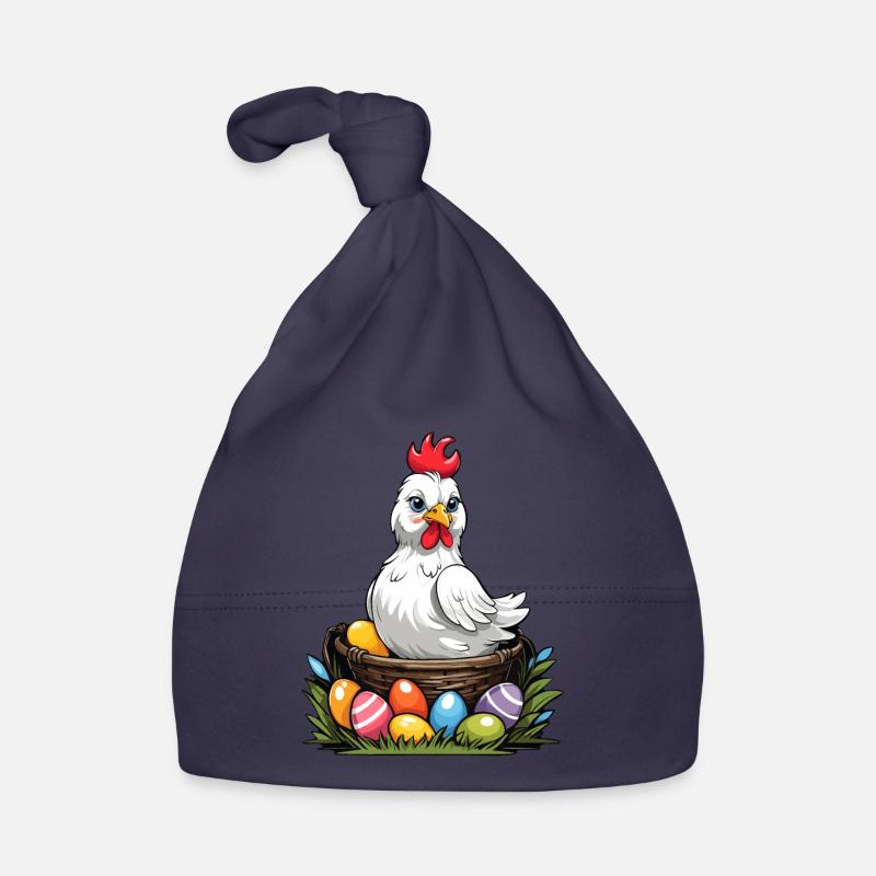 Colorful Chicken Cute Funny Easter Eggs Nest Organic Baby Cap