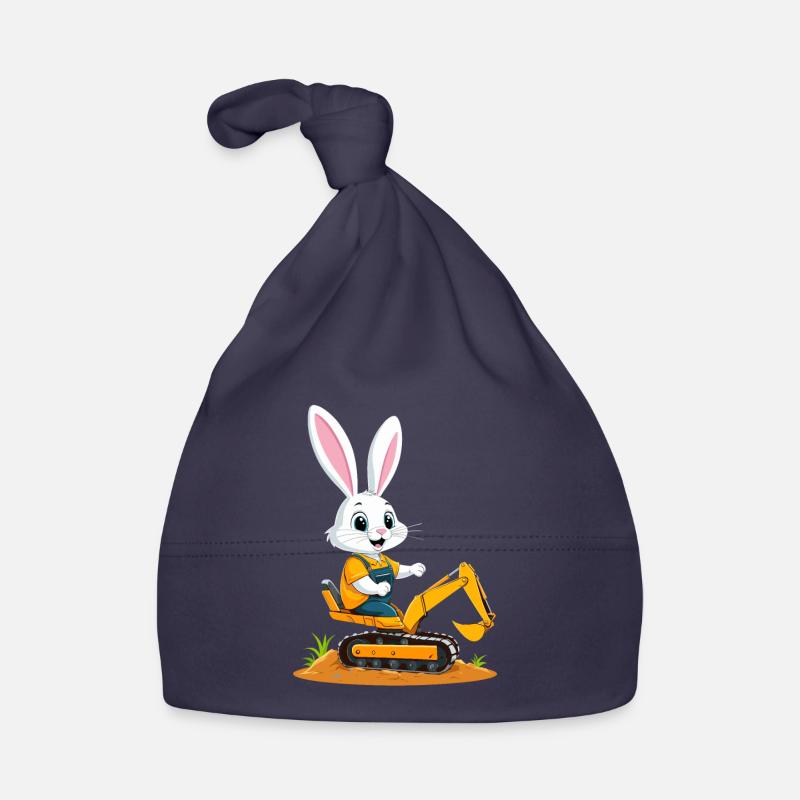 Easter Bunny Excavator Driver Funny Easter Eggs Digging Organic Baby Cap