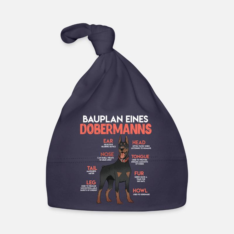 Doberman Besitzer BAUPLAN EINES DOBERMANNS Lustig Baby Bio-Mütze