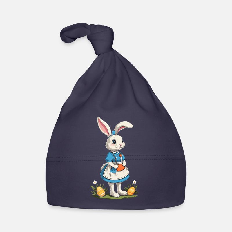 Infirmière lapin Lapin de Pâques Infirmière - Bonnet bio Bébé - marine