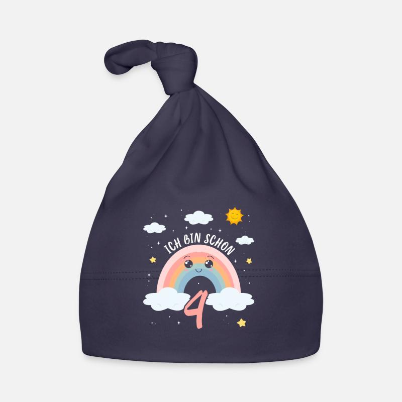 Geburtstag Regenbogen 4 Jahre Ich Bin 4 Baby Bio-Mütze
