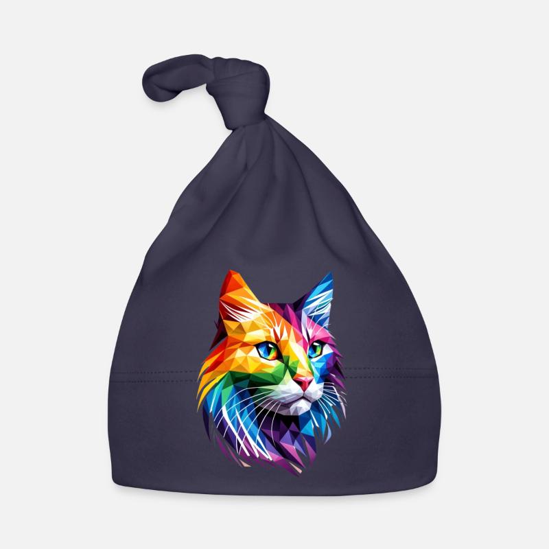Lgbt Silhouette Poly Art Crystal Kitten Lover Organic Baby Cap