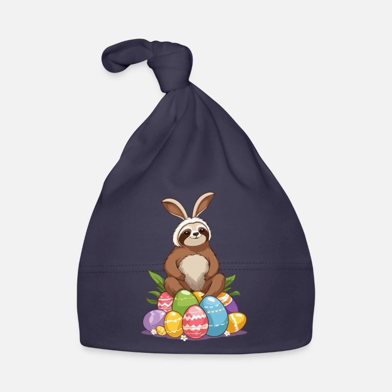 Funny Sloth Easter Bunny Iconic Easter Organic Baby Cap