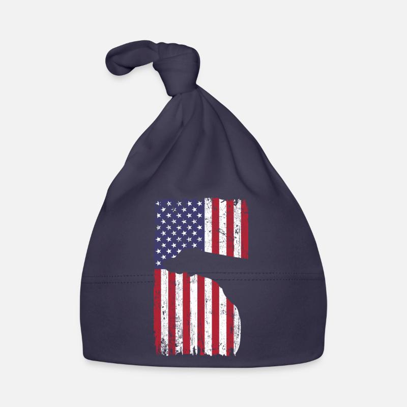 Braque de Weimar avec drapeau des États-Unis Bonnet bio Bébé