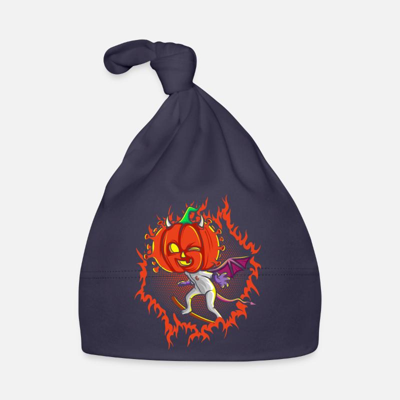 The Witch Devil Pumpkin Head Organic Baby Cap