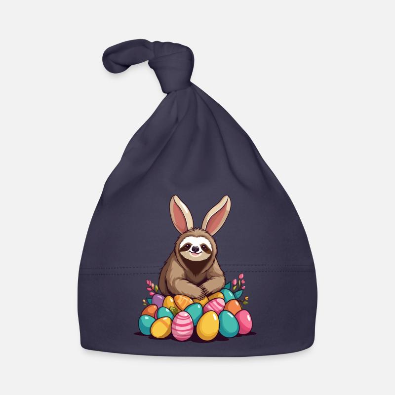 Funny Sloth Easter Bunny Iconic Easter Organic Baby Cap