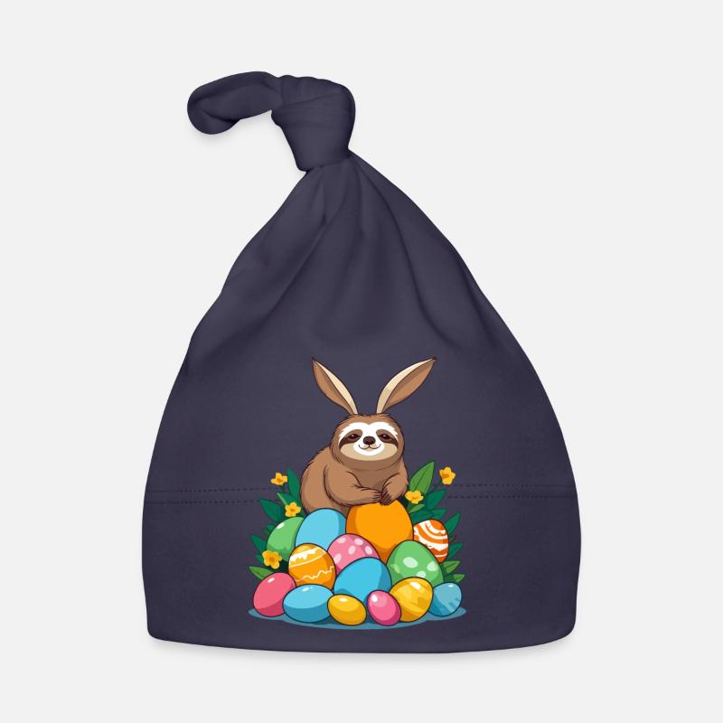 Funny Sloth Easter Bunny Iconic Easter Organic Baby Cap