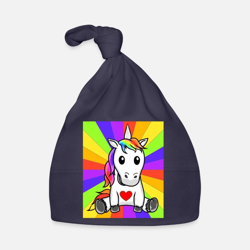 Regenbogen Herz Einhorn Geburtstagsgeschenk Baby Bio-Mütze