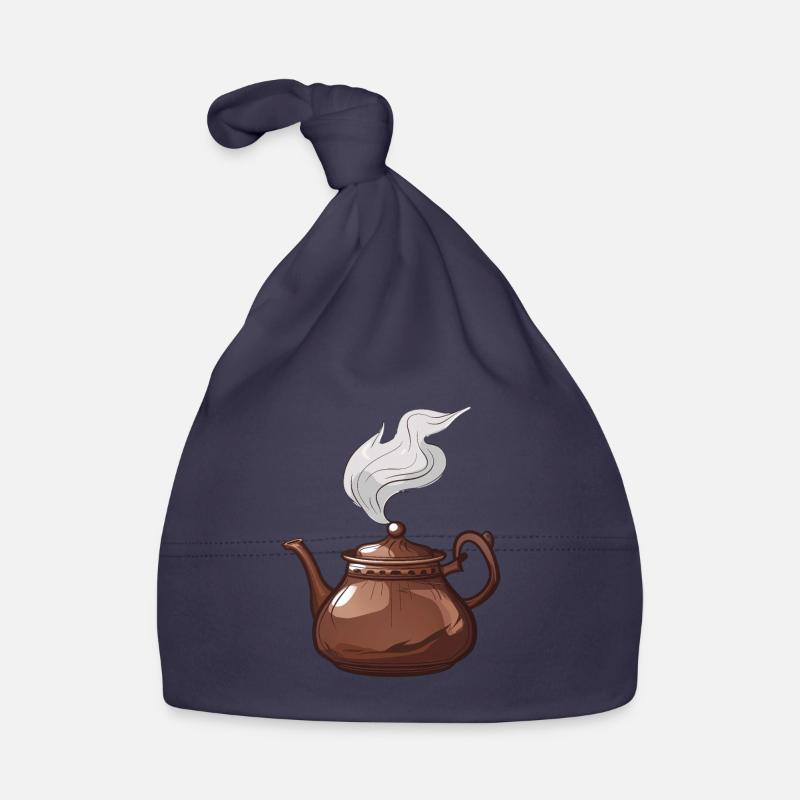 L’heure du thé confortable avec une cafetière élégante Bonnet bio Bébé