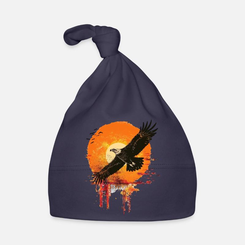 Flying eagle in sunset Organic Baby Cap