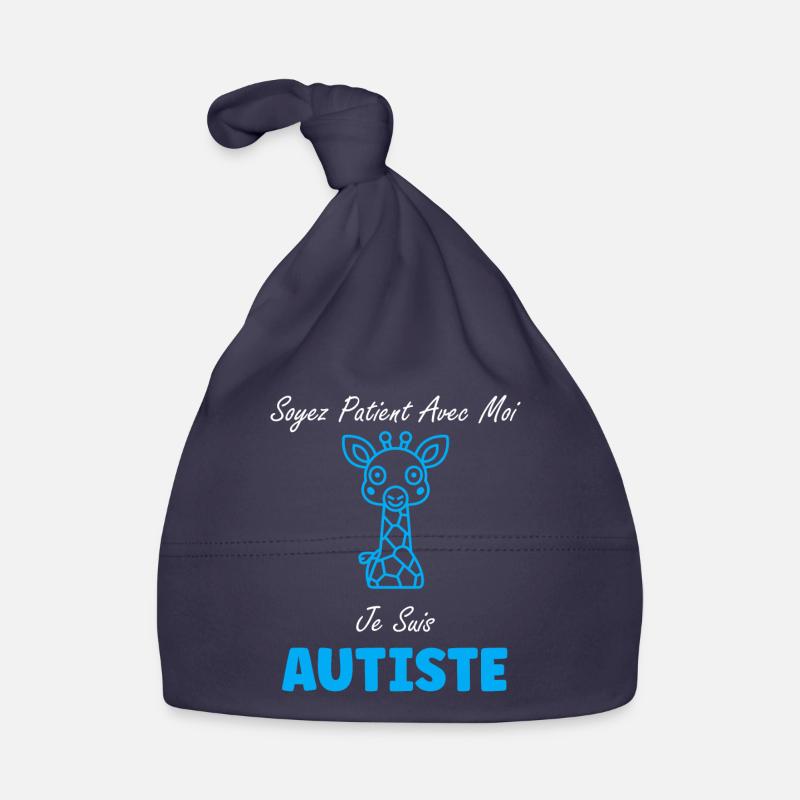 sensibilisation à l'autisme autiste - Bonnet bio Bébé - marine