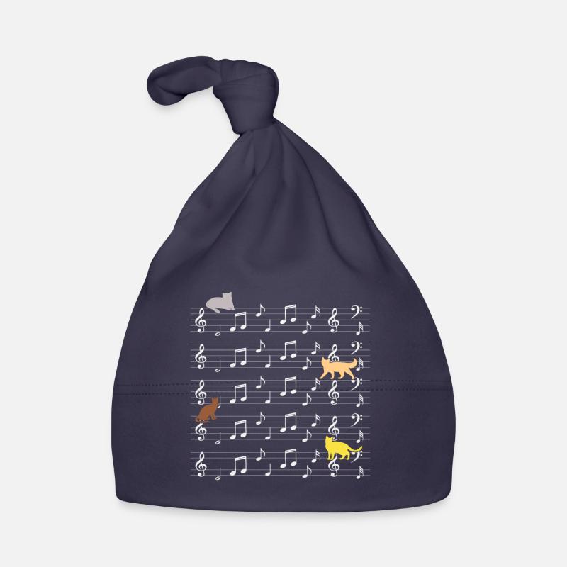 Chats jouant avec un chat de note de musique Bonnet bio Bébé